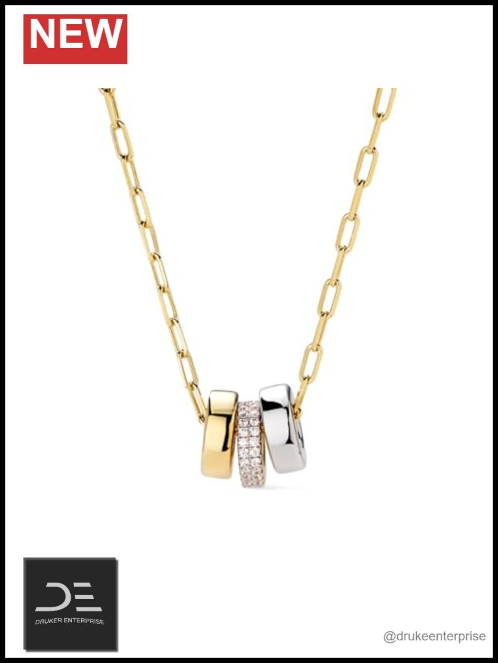 Ana Luisa Pendant Necklace 14K Gold Plated Silver Rhodium Charm Necklace